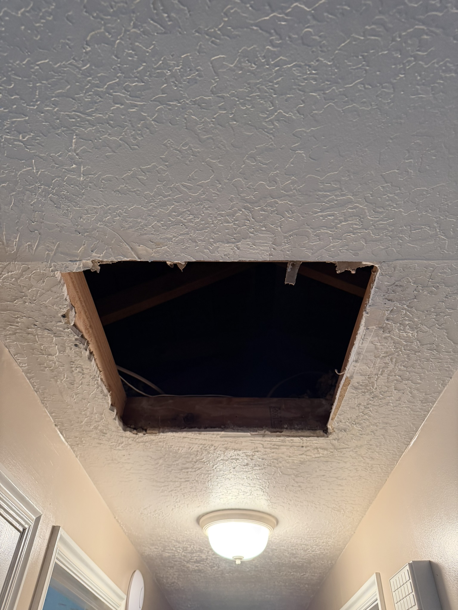 Hole Cut Into celing