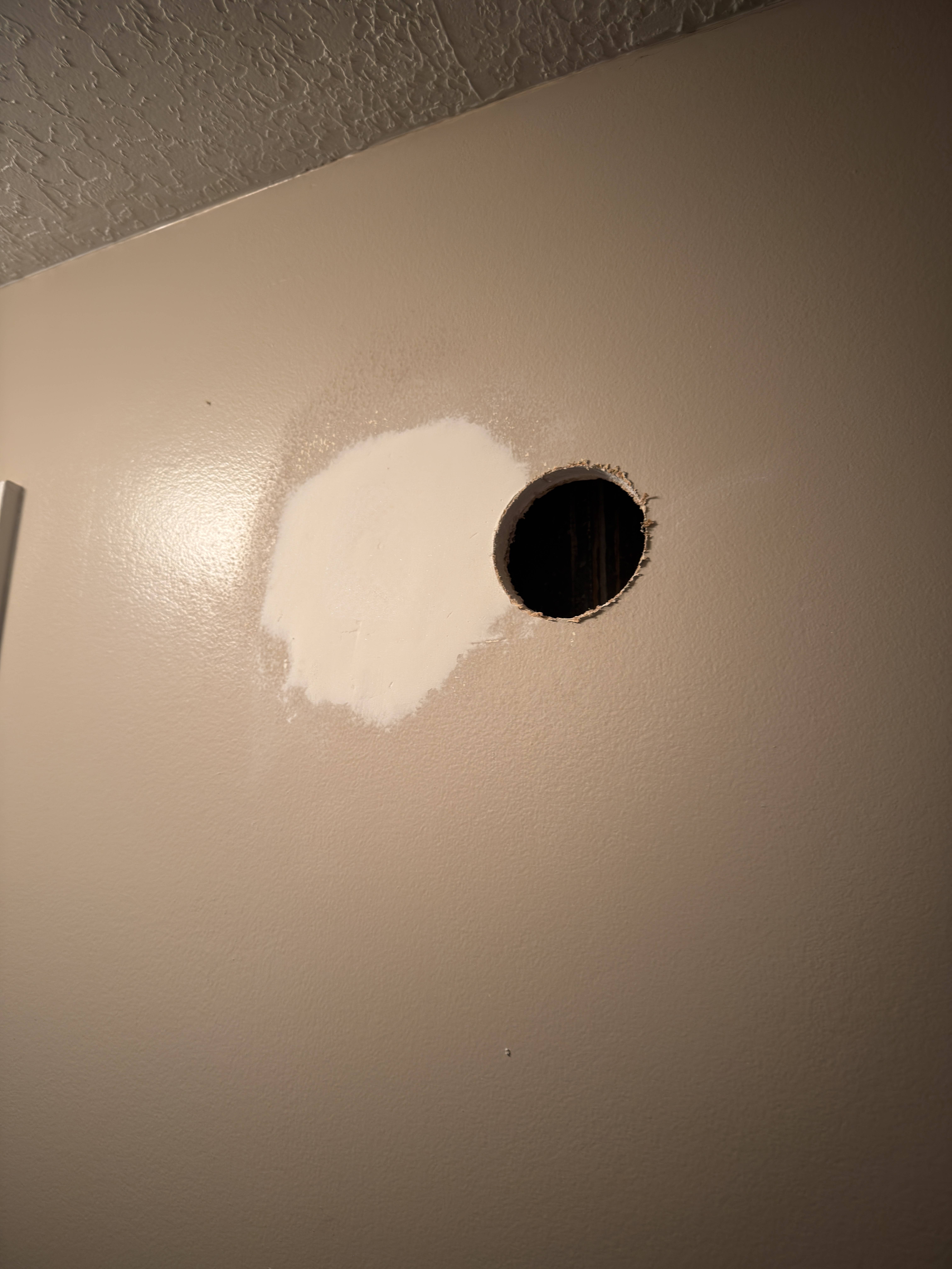 New 3 1/4" hole cut